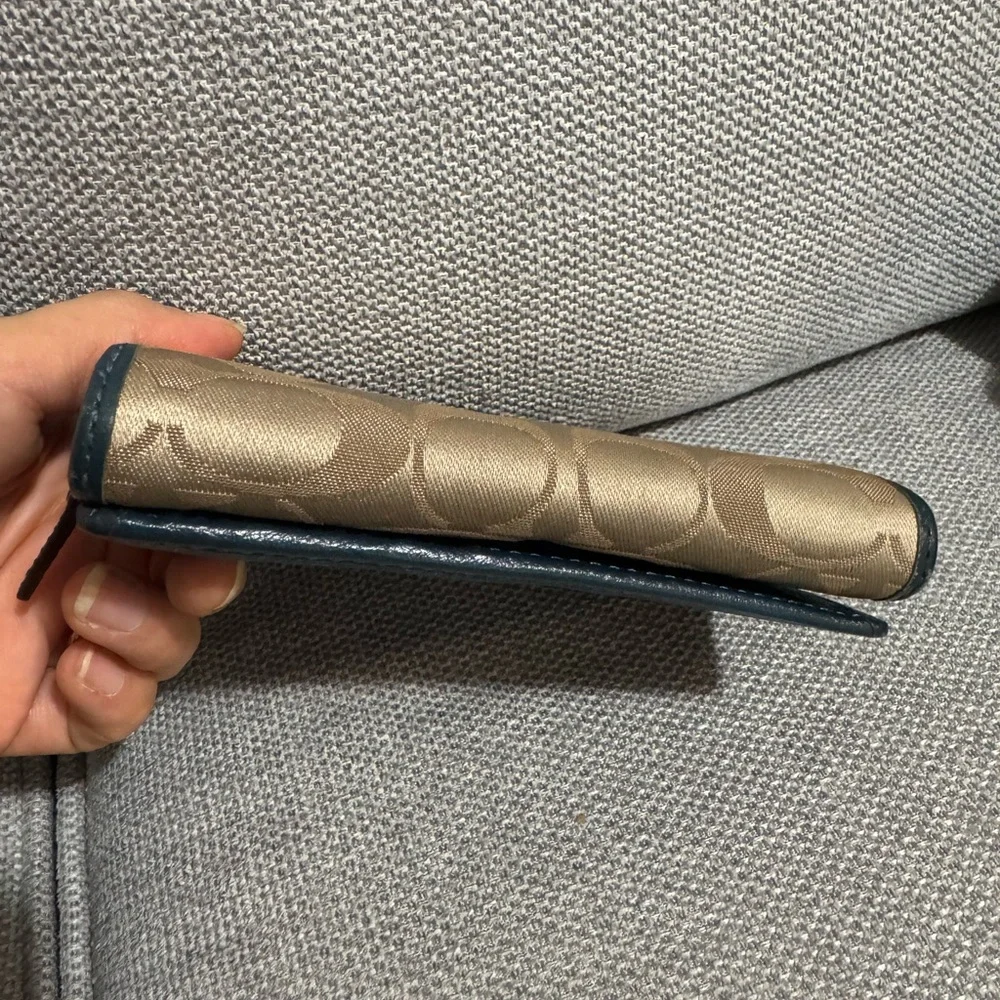 Coach Poppy Dark Teal Wallet - Picture 3 of 16